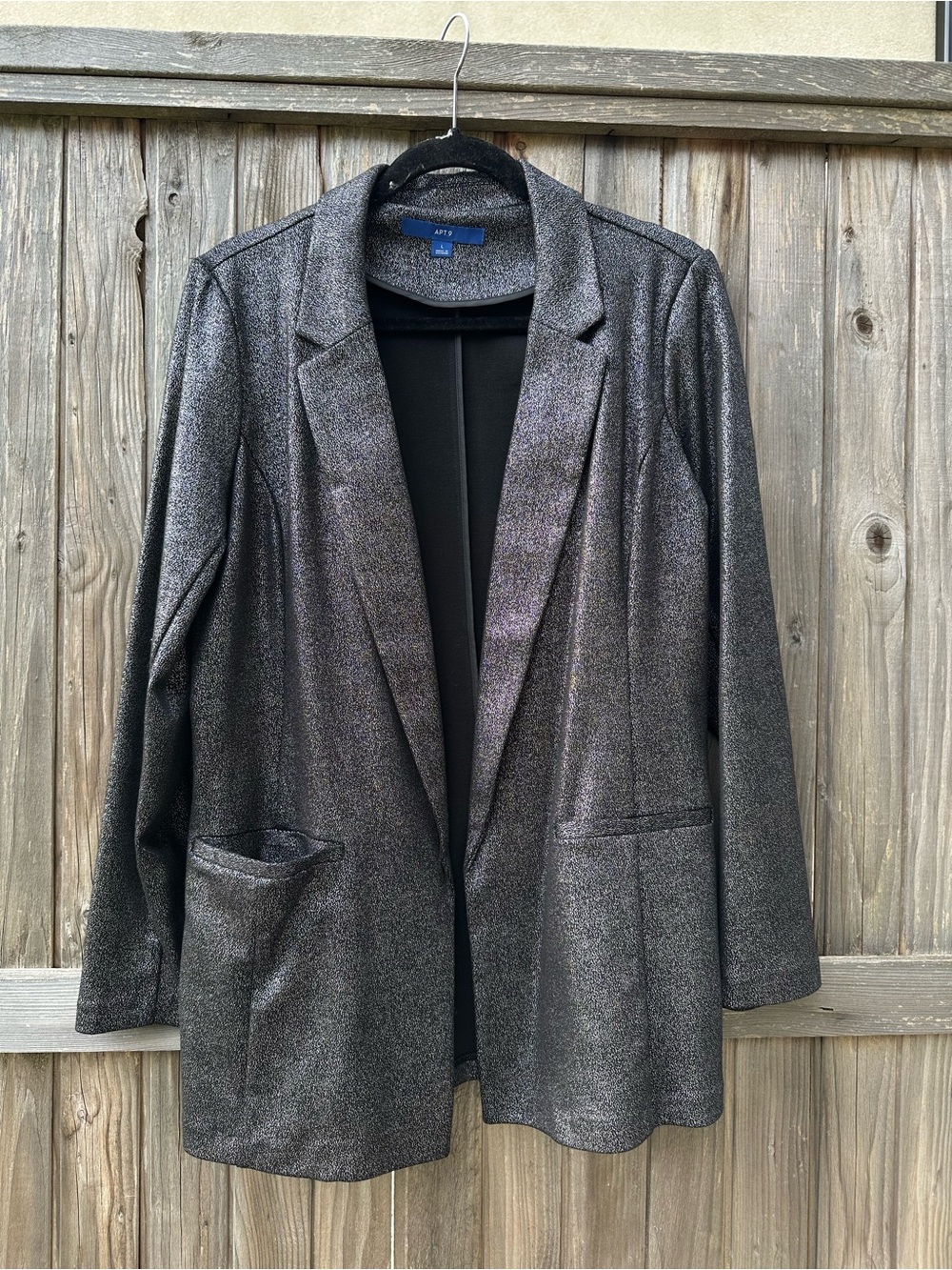 Apt. 9 Shimmery Black Open-Front Blazer